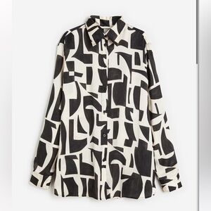 H&M • Silk Abstract Print Button-Up Shirt